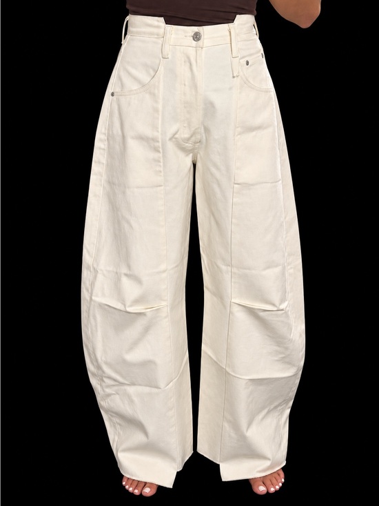 Citizens Of Humanity Denim - Citizens Of Humanity Cream Wide Leg Jeans